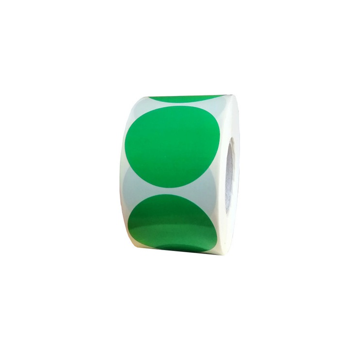 Etichete autoadezive semigloss 50 mm, 1000buc/rola, verde