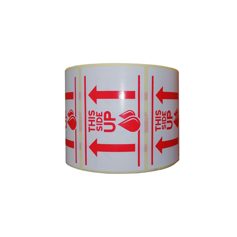 Etichete autoadezive semigloss 100x65 mm, 1000buc/rola, etichete THIS SIDE UP