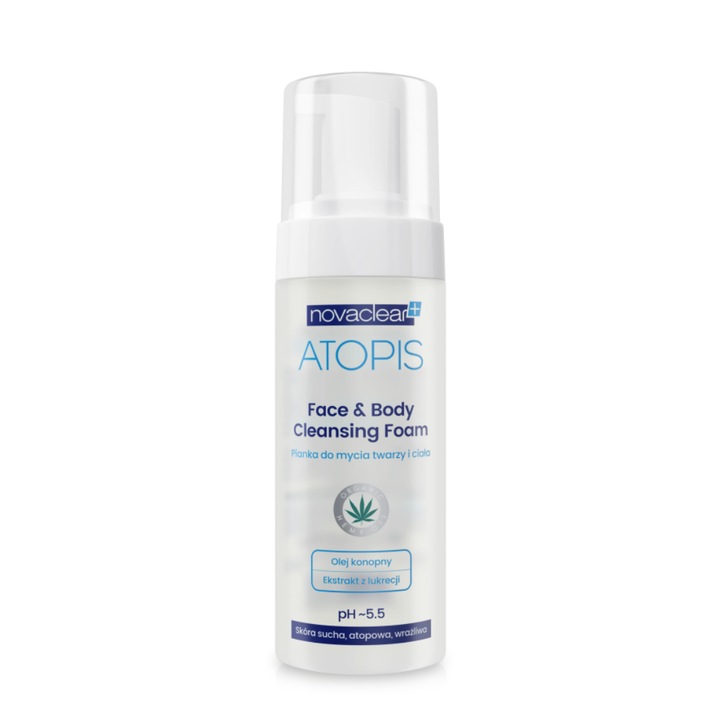 Novaclear Atopis tisztító hab, érzékeny és atópiás bőrre, 150 ml