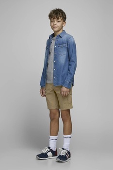 Jack&Jones, Bermude cargo cu buzunare oblice Charlie, Maro camel Jack&Jones, Bermude cargo cu buzunare oblice Charlie, Maro camel