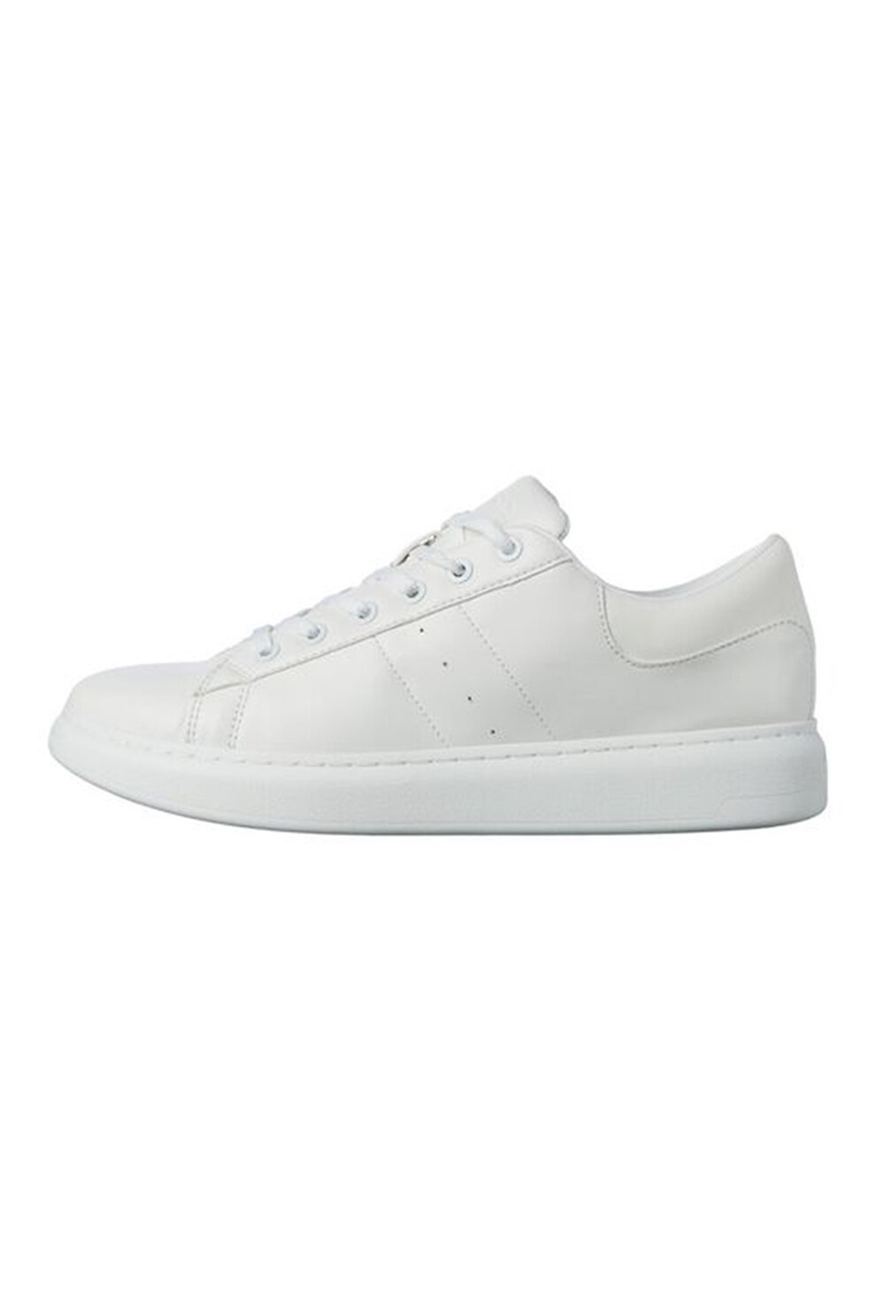 Jack&Jones, Pantofi sport de piele ecologica, Alb, 45