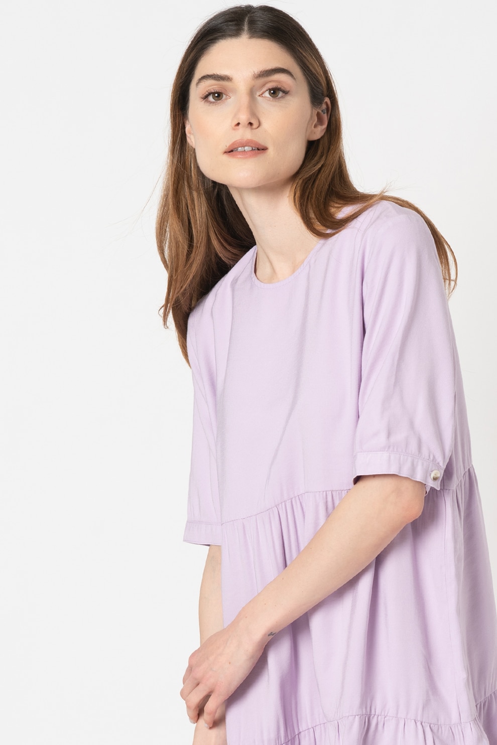 Only, Rochie mini cu fronseuri Aris, Lila, M