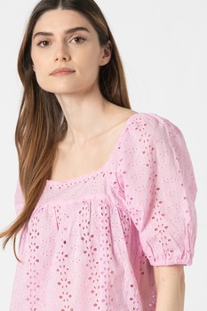 Only, Bluza lejera de dantela Sangallo Luna, Roz deschis Only, Bluza lejera de dantela Sangallo Luna, Roz deschis