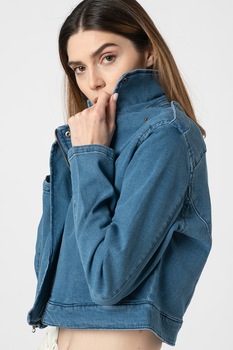 JdY, Jacheta biker din denim Betty, albastru inchis/alb, L JdY, Jacheta biker din denim Betty, albastru inchis/alb, L