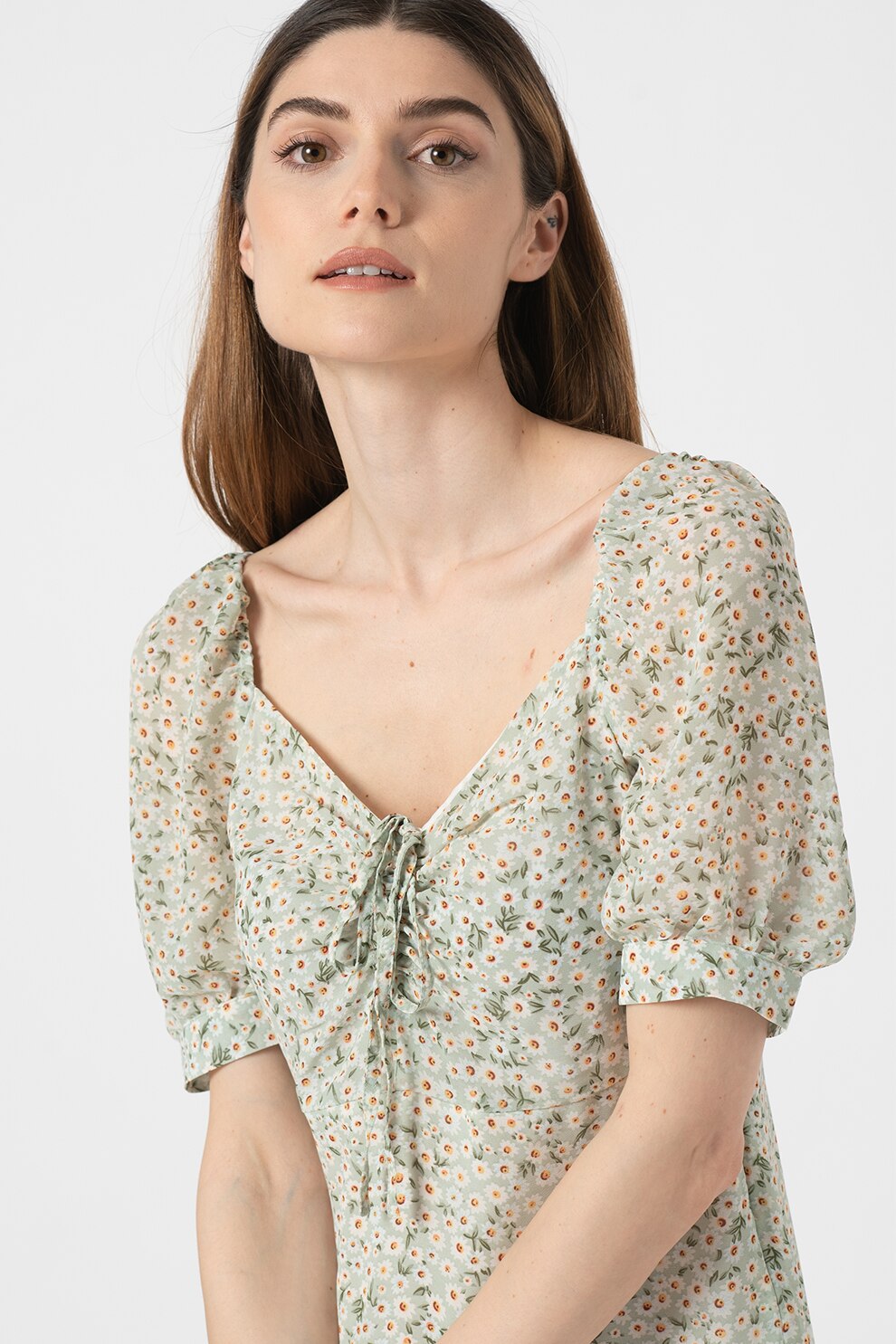 Only, Rochie cu imprimeu Sonja, Verde pal/Alb