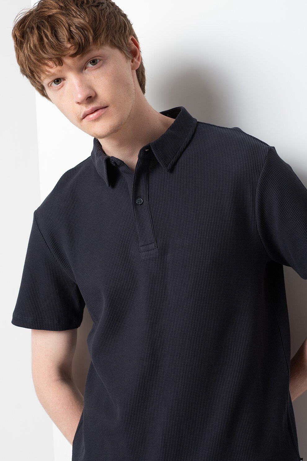 Only & Sons, Tricou polo din pique Alf, Negru