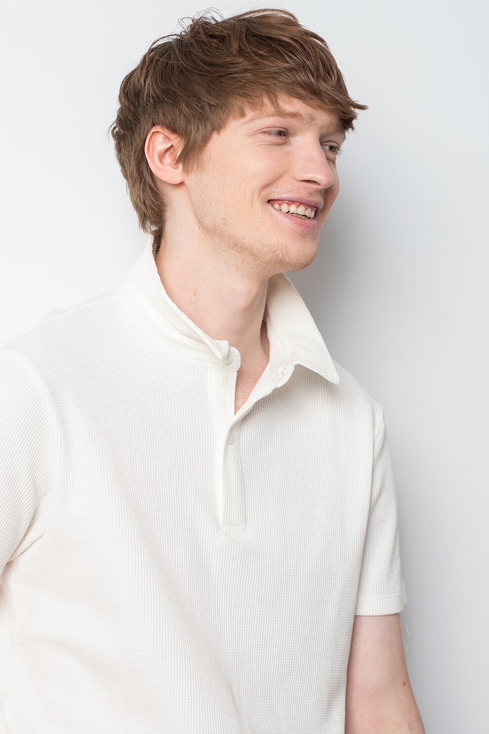 Only & Sons, Tricou polo din pique Alf, Alb prafuit