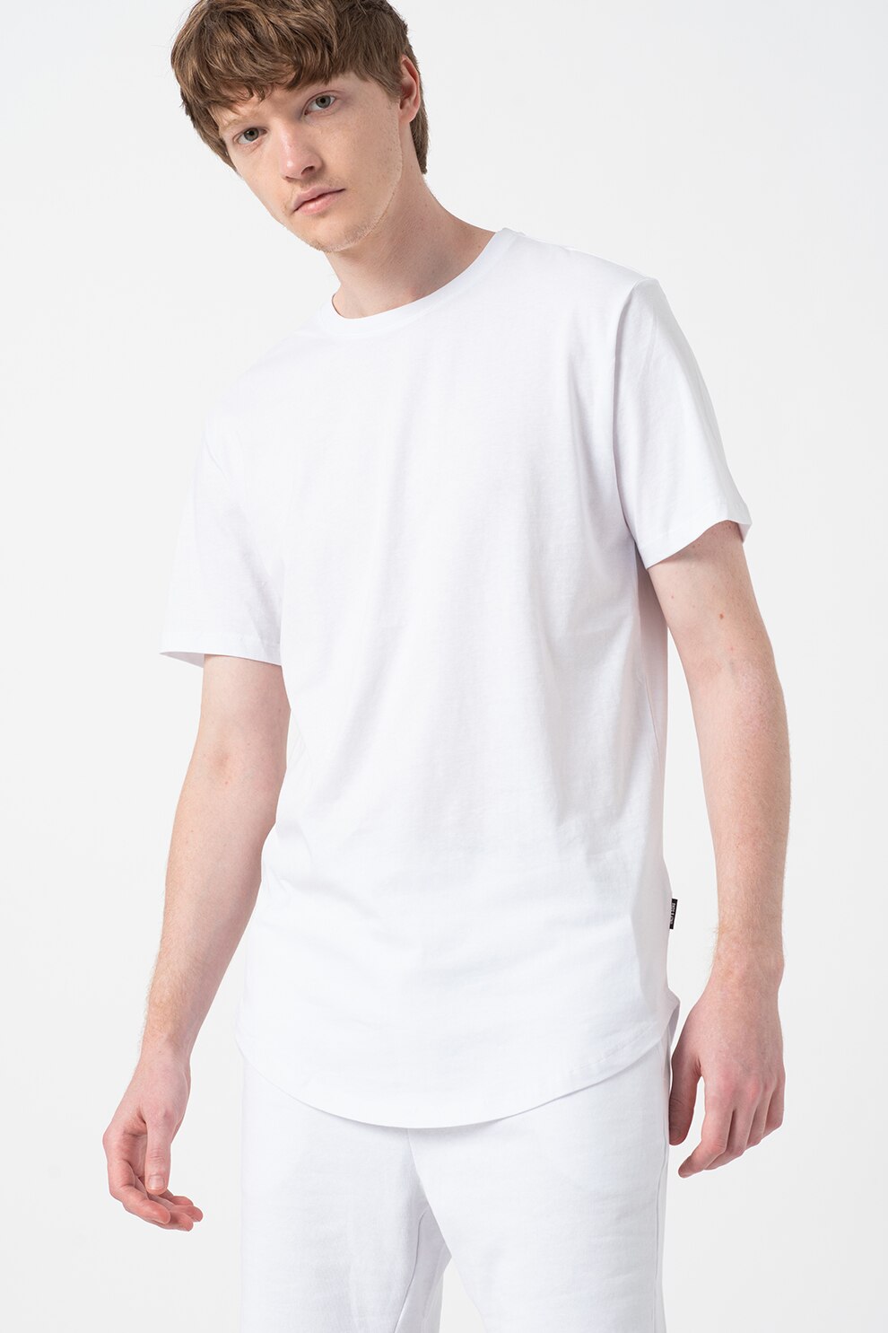 Only & Sons, Set de tricou de bumbac organic si bermude Neil- 2 piese, Alb optic