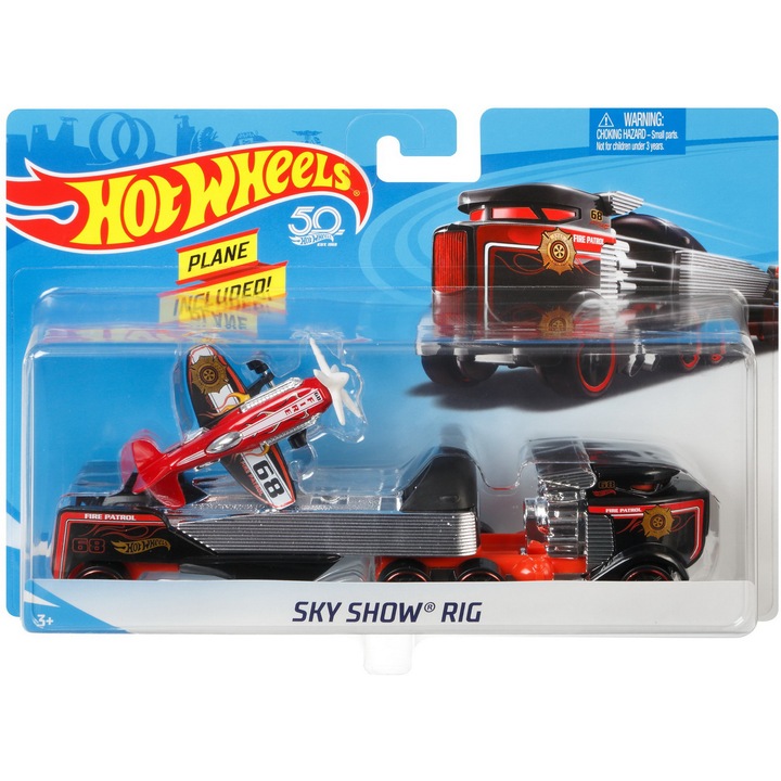 Set camion si masina Hot Wheels, Sky Show Rig, 1:64