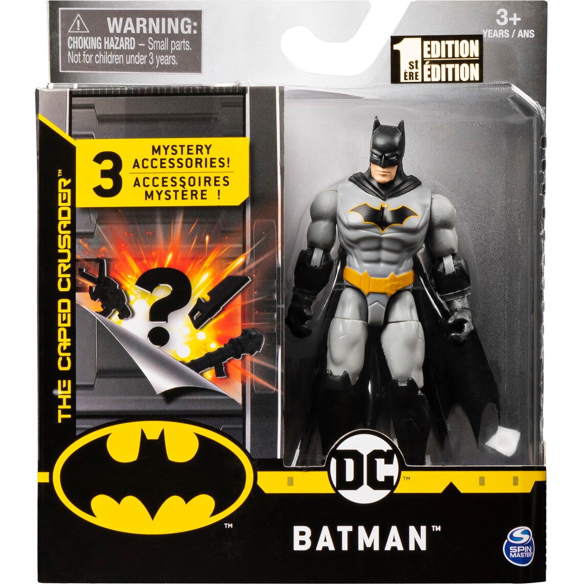 Figurina Batman, The caped crusader - Batman, cu 3 accesorii, 10 cm