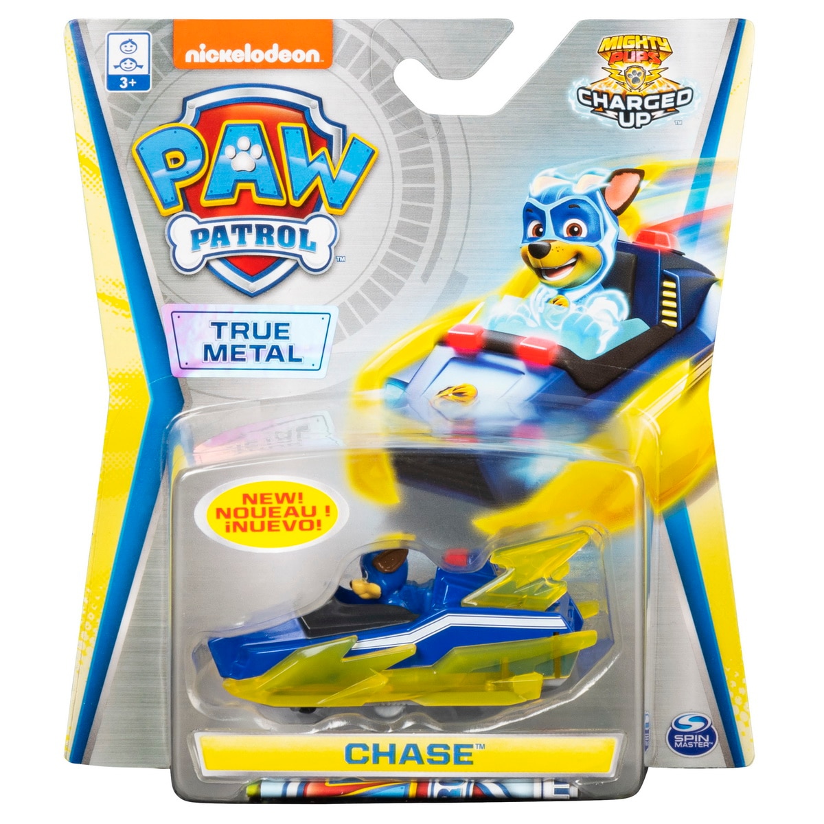Set figurina cu vehicul Paw Patrol True Metal - Charged Up, Chase