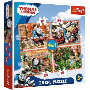 Puzzle Trefl 4 in 1 - Thomas & Friends, 12/15/20/24 piese Puzzle Trefl 4 in 1 - Thomas & Friends, 12/15/20/24 piese