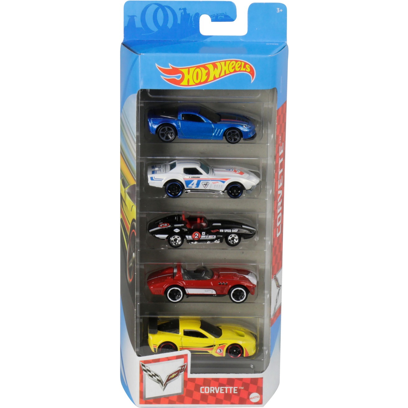 Set 5 masinute Hot Wheels, Corvette, 1:64