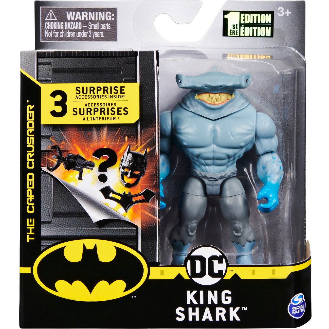 Figurina Batman, The caped crusader - King Shark, cu 3 accesorii, 10 cm