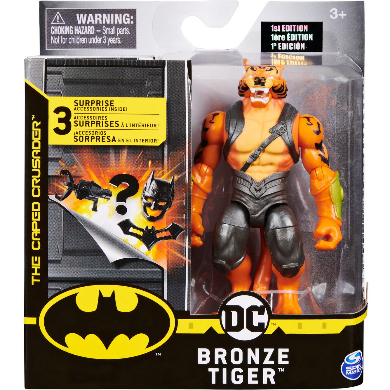 Figurina Batman, The caped crusader - Bronze Tiger, cu 3 accesorii, 10 cm