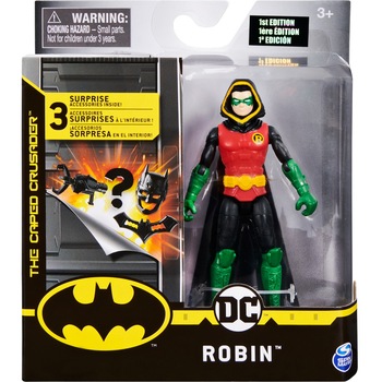 Figurina Batman, The caped crusader - Robin, cu 3 accesorii, 10 cm Figurina Batman, The caped crusader - Robin, cu 3 accesorii, 10 cm