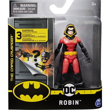 Figurina Batman, The caped crusader - Robin, cu 3 accesorii, 10 cm Figurina Batman, The caped crusader - Robin, cu 3 accesorii, 10 cm