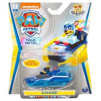 Set figurina cu vehicul Paw Patrol True Metal - Charged Up, Chase Set figurina cu vehicul Paw Patrol True Metal - Charged Up, Chase