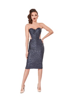 Rochie paiete, Bloom, model 3D, Albastru, 36 EU Rochie paiete, Bloom, model 3D, Albastru, 36 EU