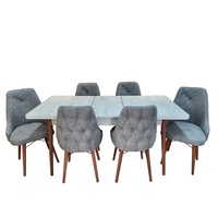 set masa extensibila aris alb cu 6 scaune gri deschis imagen 57_0_
0