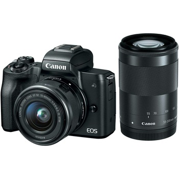Aparat foto Mirrorless Canon EOS M50, 24.1 MP, 4K, Wi-FI, Negru + Obiectiv EF-M 15-45mm + Obiectiv EF-M 55-200mm Aparat foto Mirrorless Canon EOS M50, 24.1 MP, 4K, Wi-FI, Negru + Obiectiv EF-M 15-45mm + Obiectiv EF-M 55-200mm