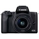 Aparat foto Mirrorless Canon EOS M50 Mark II, 24.1 MP, 4k, Wi-FI, Negru + Obiectiv EF-M 15-45mm