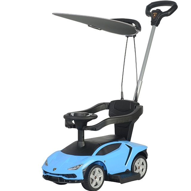 Masinuta fara pedale cu maner parental Lamborghini Centenario Blue