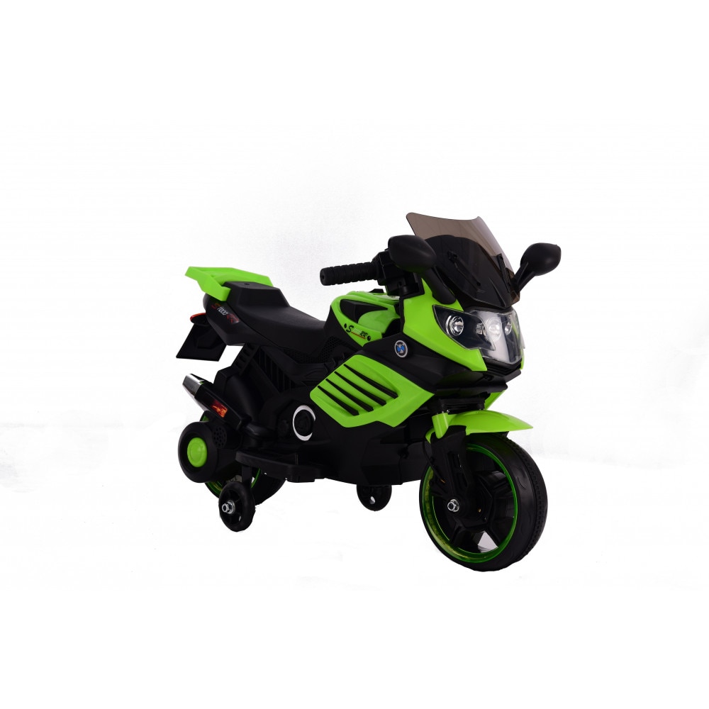 Motocicleta electrica 6V cu roti ajutatoare Nichiduta X-Race Green