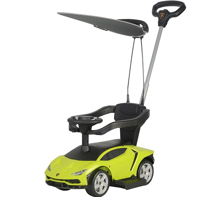 Masinuta fara pedale cu maner parental Lamborghini Centenario Green