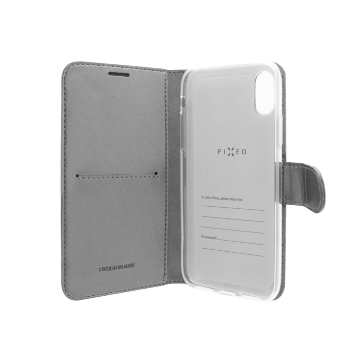 Husa tip carte Fixed FIT Shine pentru Apple iPhone 13 Pro Max, Gri