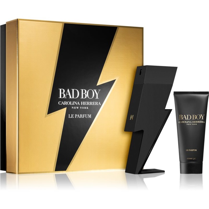 Комплект за мъже Carolina Herrera, Bad Boy Le Parfum: Парфюмна вода 100 мл + Душ Гел 100 мл