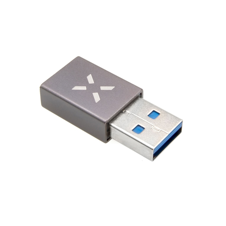 Adaptor de aluminiu USB-C la USB-A, Fixed Link, Gri
