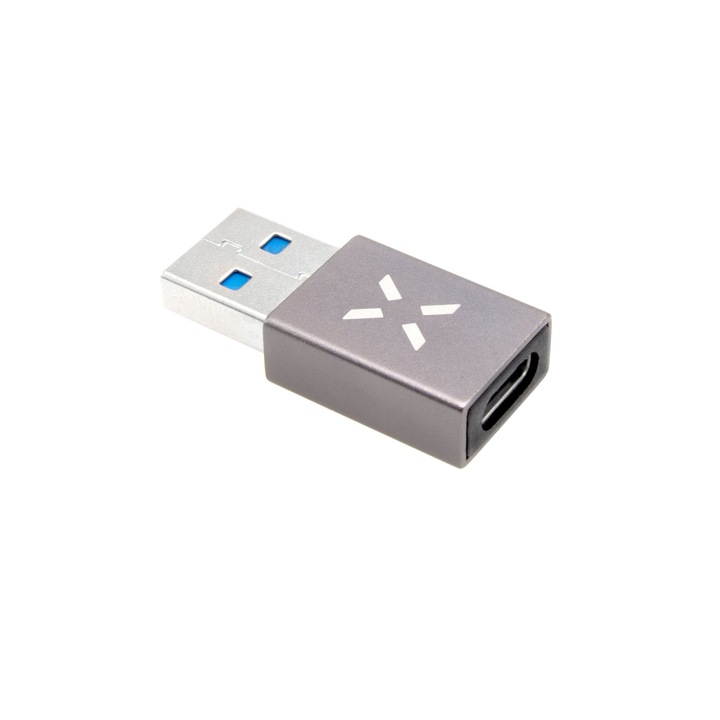 Адаптер Fixed Link, USB-C към USB-A, Алуминиев, Сив
