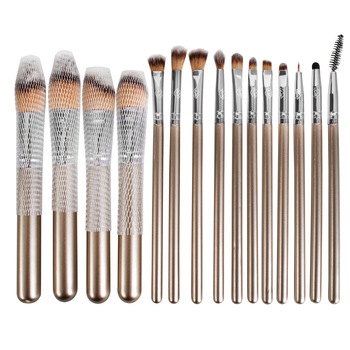 Set 15 pensule machiaj profesional, Iso Trade, 16-18.5 cm, Portfard, Multicolor Set 15 pensule machiaj profesional, Iso Trade, 16-18.5 cm, Portfard, Multicolor