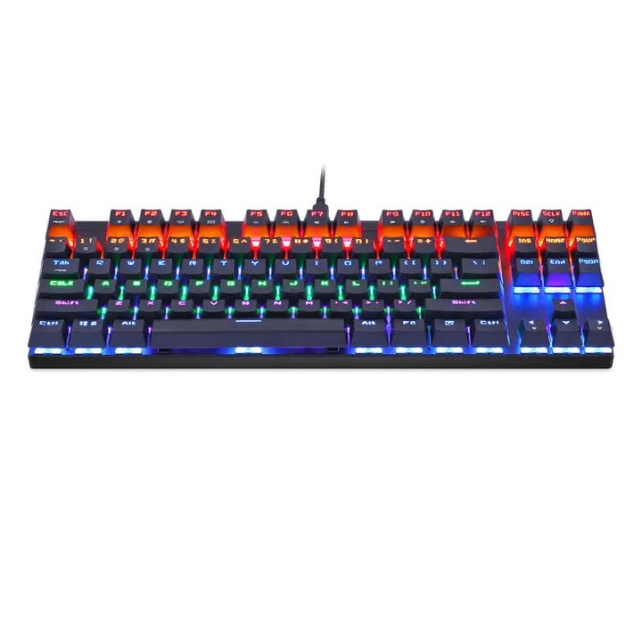 Tastatura Gaming Dareu EK815s, Conexiune USB, Iluminare RGB, Ergonomic, Suport detasabil