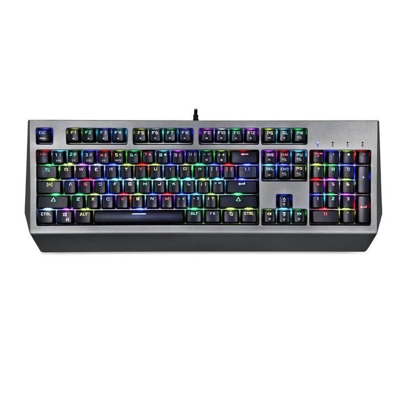 Tastatura gaming mecanica Motospeed CK99 cu fir de 1.6m, conexiune USB, iluminat RGB, Gri
