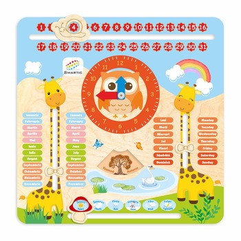Tablita din lemn “Calendarul naturii”, 5 activitati, Design Girafa, Limba Romana si Engleza, 30x30 cm, Smartic®, multicolor Tablita din lemn “Calendarul naturii”, 5 activitati, Design Girafa, Limba Romana si Engleza, 30x30 cm, Smartic®, multicolor