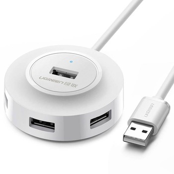 Adaptor HUB 4-in-1 UGREEN CR106, USB - 4x USB 2.0, LED, 1m, Alb Adaptor HUB 4-in-1 UGREEN CR106, USB - 4x USB 2.0, LED, 1m, Alb