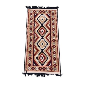 Covor Golden Daisy, calitate superioara, doua fete, 80x200 cm,crem/albastru/rosu Covor Golden Daisy, calitate superioara, doua fete, 80x200 cm,crem/albastru/rosu