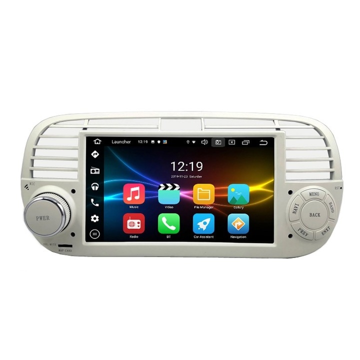 Мултимедия с навигация ZT, за Fiat 500 2007-2014, Цвят-Бял, Android, 4+2+16