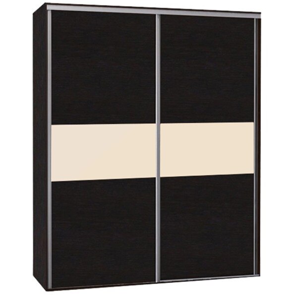 Dulap cu usi culisante, Wenge/Crem, H200 x L230 x A60 cm