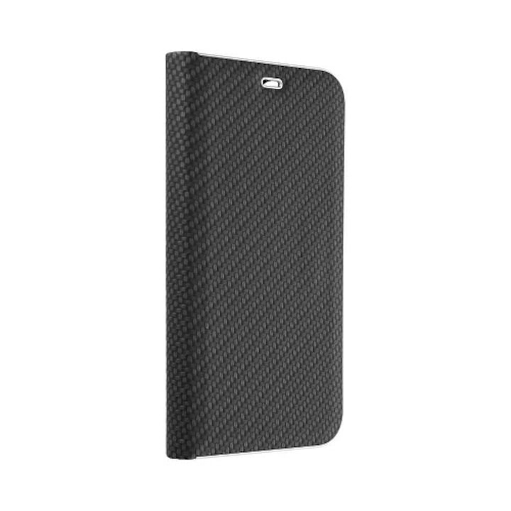 Калъф тип тефтер Forcell Luna Book Carbon за Samsung Galaxy A52 4G / Galaxy A52 5G , Черен