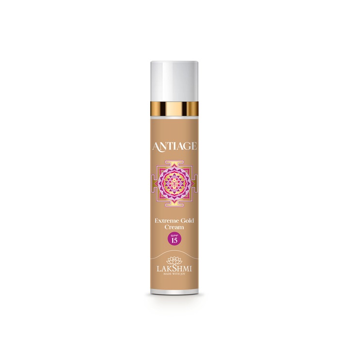 Lakshmi Öregedésgátló Krém, 50 ml, Extrém arany, +45 év, SPF 15-tel, Öko-bio