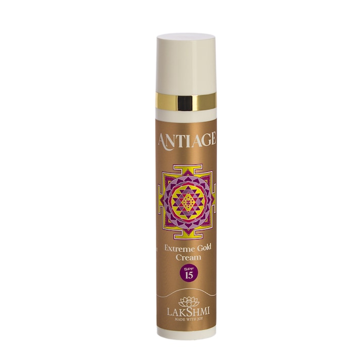 Crema anti-age 50ml extreme gold +45 cu SPF15, Lakshmi, eco-bio