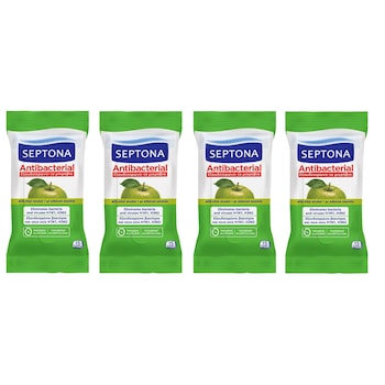 Pachet promo servetele umede Septona, 4 pachete, Antibacterian, Alcool etilic, 15 bucati Pachet promo servetele umede Septona, 4 pachete, Antibacterian, Alcool etilic, 15 bucati