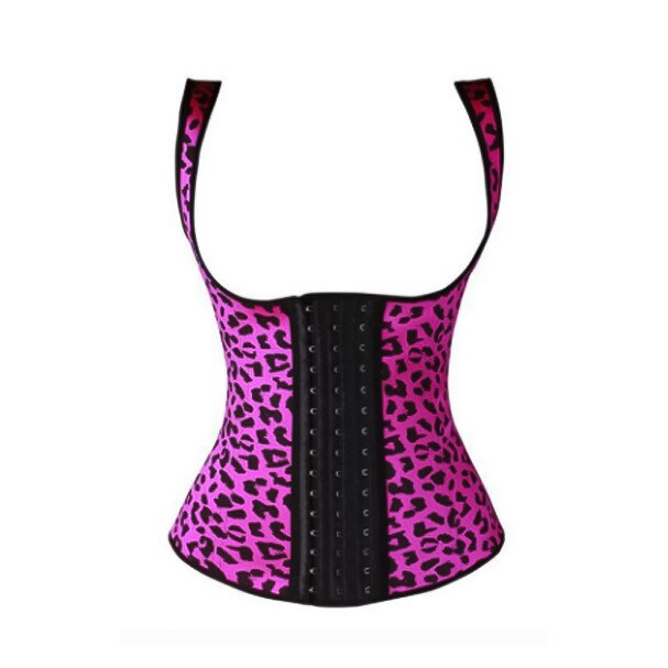 Corset FBellY Leopard Design ,tip sauna pentru slabit si modelarea taliei din neopren, cu 3 adaptori graduali pentru talie, L/XL,roz, Doty