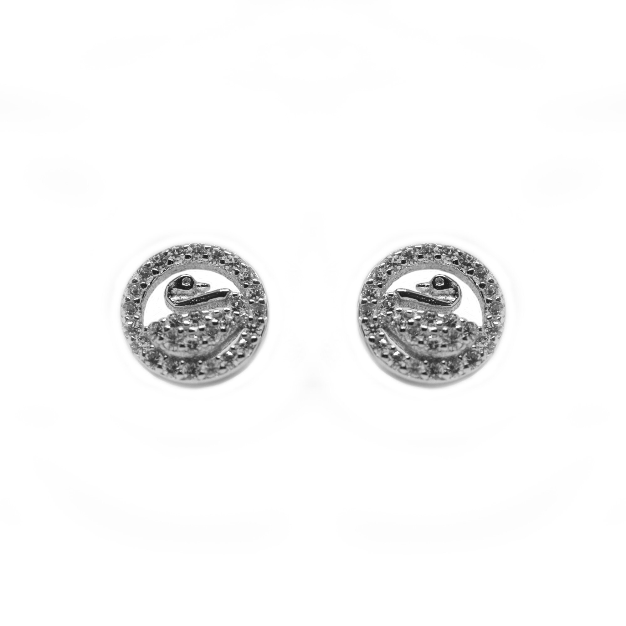 Cercei argint 925 lebede cu surub din argint