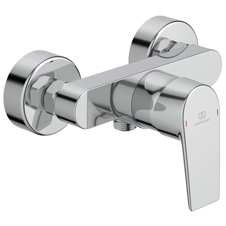 Baterie, Ideal Standard, Tesi, A6581, Mecanism de inchidere Click ceramica 40 mm, Limitator apa calda, Argintiu