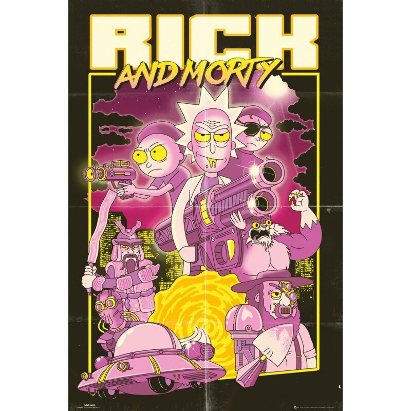 Poster Rick & Morty Action Movie , 61x91.5cm, Negru