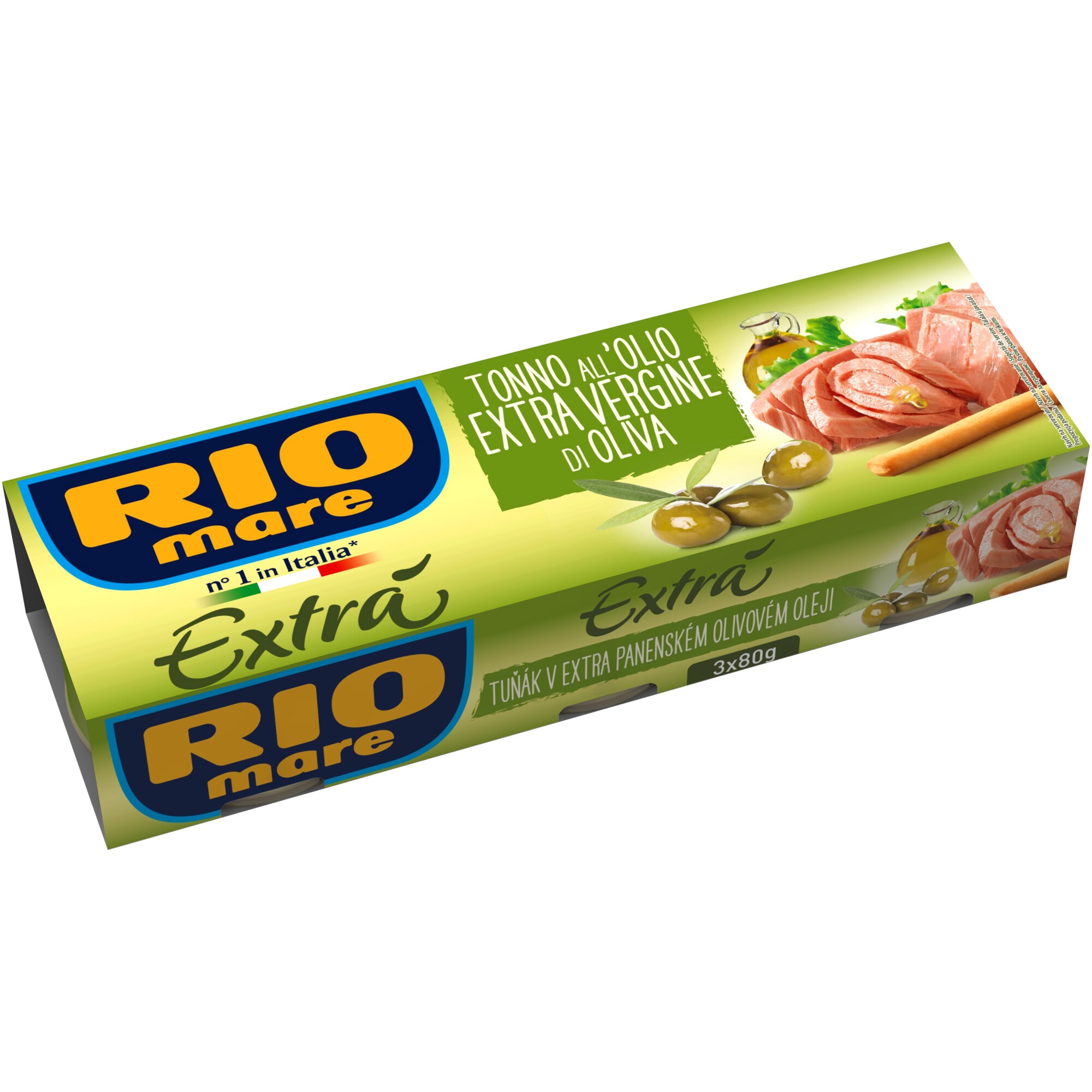 Ton in ulei masline extravirgin Rio Mare 3x80g, 240g